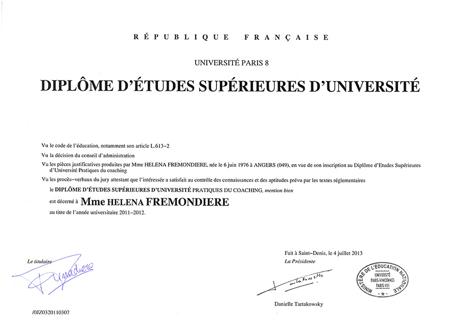 diplome universite paris 8